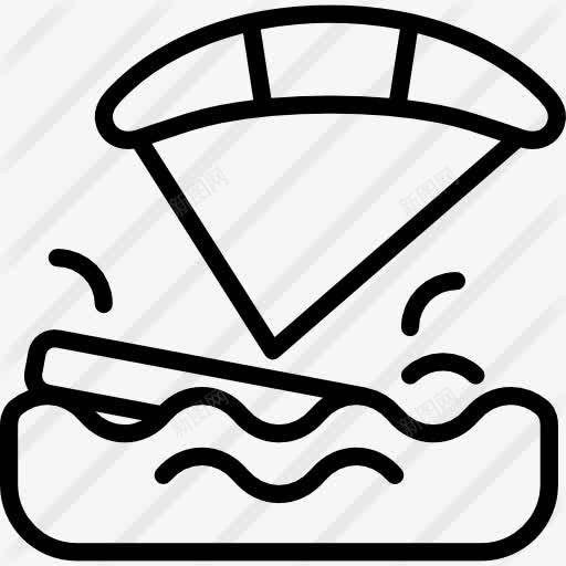风筝冲浪图标png_新图网 https://ixintu.com 休闲 体育 冲浪 板 竞技 风筝冲浪
