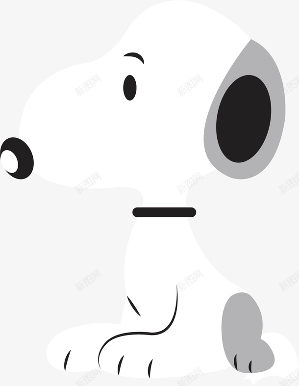 黑白灰狗狗矢量图ai免抠素材_新图网 https://ixintu.com 卡通狗狗 可爱狗狗 黑白灰 黑白灰狗狗 矢量图