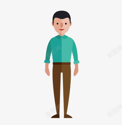 男人png免抠素材_新图网 https://ixintu.com 短头发男人 绿色衣服 褐色裤子