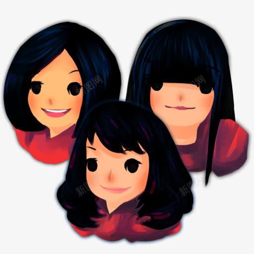 三个女孩图标png_新图网 https://ixintu.com customer face female girl girls person three user woman 三姐妹 浜 涓変釜 濂 濂充汉 濂冲 瀹埛 鐢埛 鐨勮劯