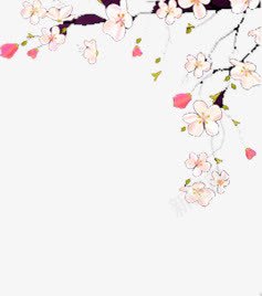 桃花枝头开手绘png免抠素材_新图网 https://ixintu.com 手绘 枝头 桃花