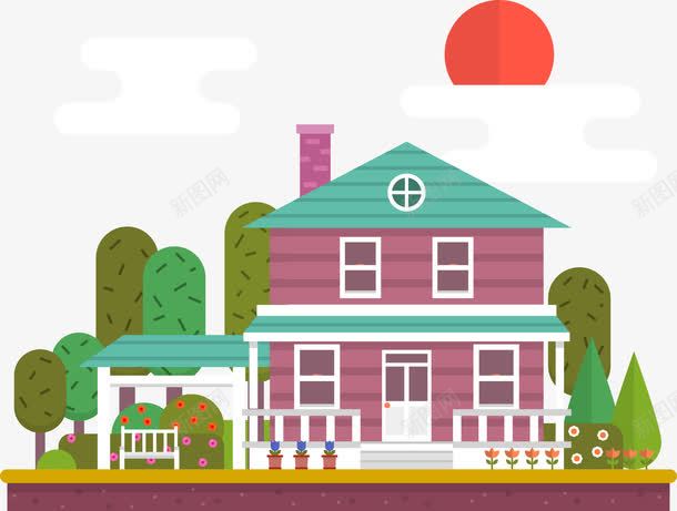 2层楼私家住宅png免抠素材_新图网 https://ixintu.com 住宅 免抠 平面 素材