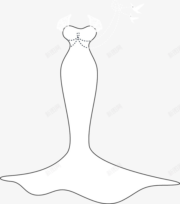 卡通精美婚纱矢量图ai免抠素材_新图网 https://ixintu.com 卡通 婚纱 精美 矢量图