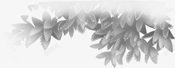 灰色卡通叶片背景png免抠素材_新图网 https://ixintu.com 卡通 叶片 情人 灰色 背景