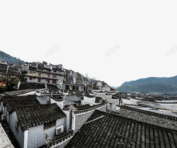 古镇房子建筑png免抠素材_新图网 https://ixintu.com 古镇 屋顶 房子建筑 背景装饰