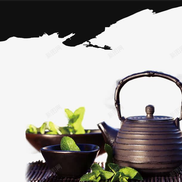中国风水墨茶文化png免抠素材_新图网 https://ixintu.com 中国风 古风 水墨 泡茶 茶 茶壶 茶文化