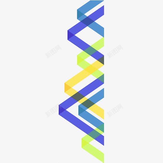 蓝色三角图纹装饰物png免抠素材_新图网 https://ixintu.com 三角 绿色 蓝色 黄色