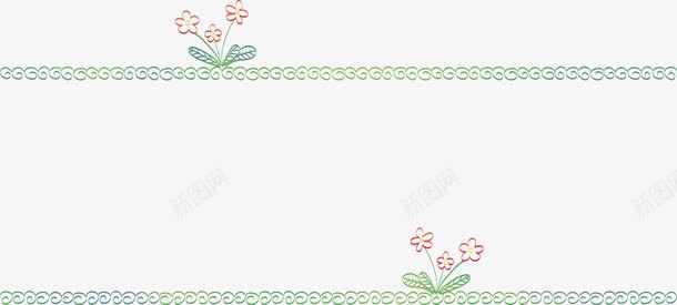 手绘绿色清新花朵纹理png免抠素材_新图网 https://ixintu.com 清新 纹理 绿色 花朵