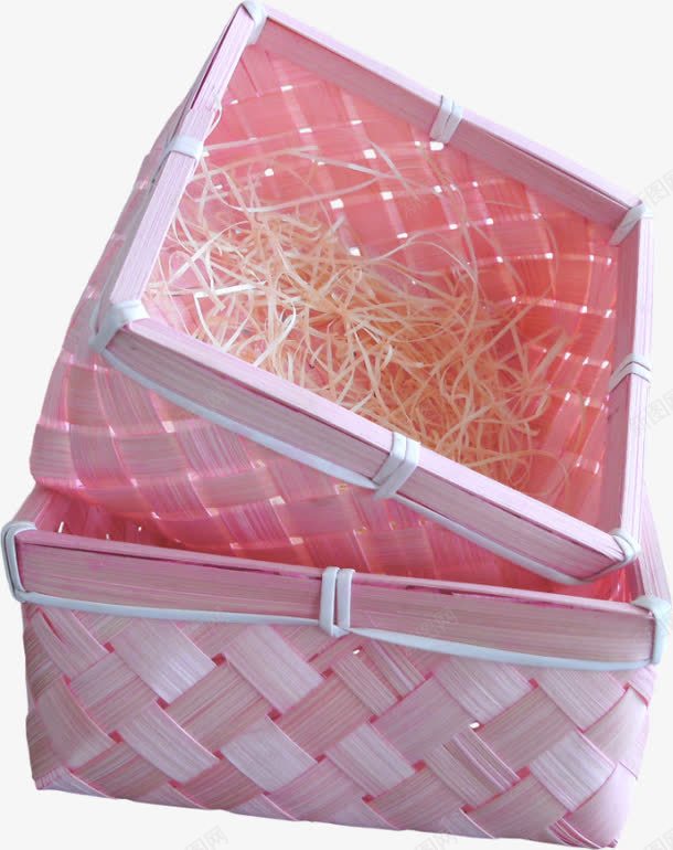 竹篮竹筐png免抠素材_新图网 https://ixintu.com 家居 工艺品 竹筐 竹篓 竹篮 简约 篓子 篮子 粉色 精美 腾编