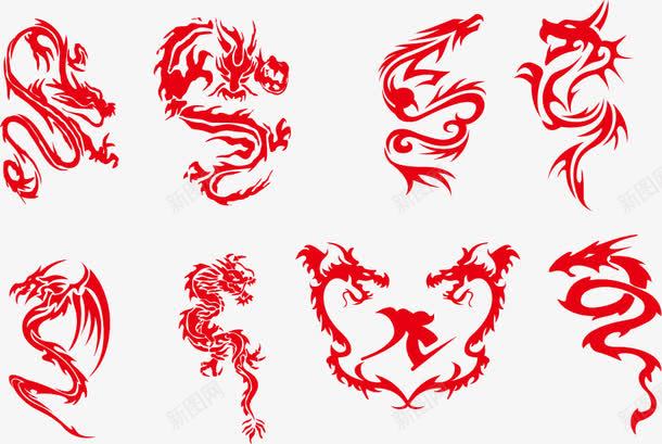 手绘红色纹身图案png免抠素材_新图网 https://ixintu.com 图案 手绘 时尚 矢量素材 红色 纹身 纹身图案 龙纹