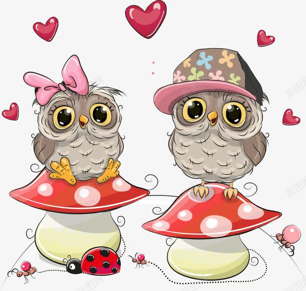 蘑菇上的猫头鹰png免抠素材_新图网 https://ixintu.com 动物插画 卡通插画 卡通猫头鹰 卡通蘑菇 可爱猫头鹰 猫头鹰 矢量猫头鹰 矢量蘑菇 红色蘑菇 蘑菇