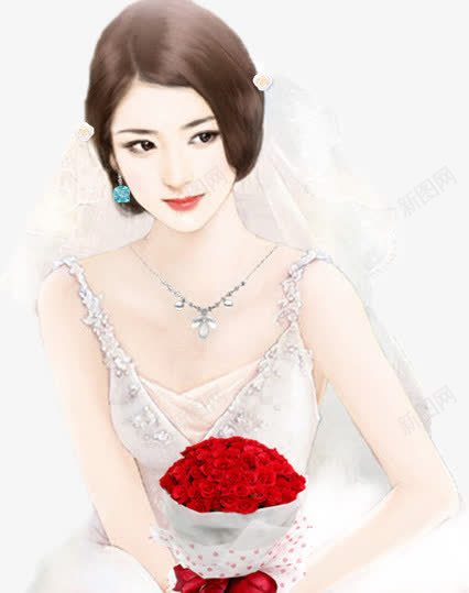 美丽的新娘手绘png免抠素材_新图网 https://ixintu.com 新娘 美丽