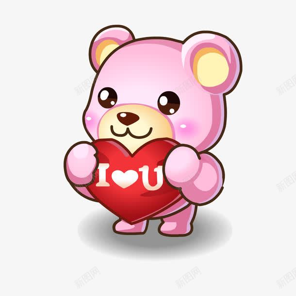 手绘恋爱熊png免抠素材_新图网 https://ixintu.com 幼教 情人节元素 手绘 熊