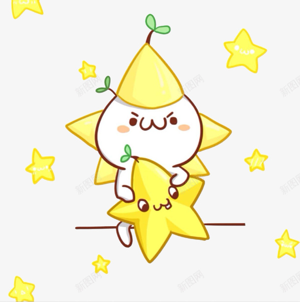 拿着星星的长草颜团子png免抠素材_新图网 https://ixintu.com 卡通 星星 长草君 长草颜 长草颜团子