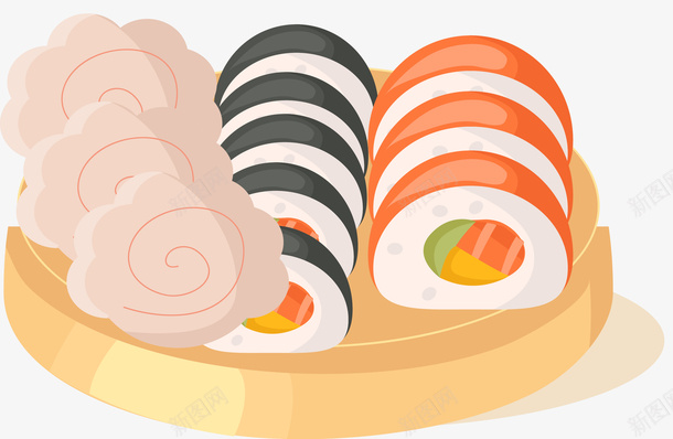 寿司卡通食物png免抠素材_新图网 https://ixintu.com 亚洲 亚洲食物 卡通亚洲食物 卡通食物 寿司食物 矢量食物 食物