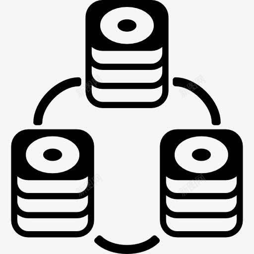 存储连接图标png_新图网 https://ixintu.com 技术 数据存储 数据库连接 文件存储 连接