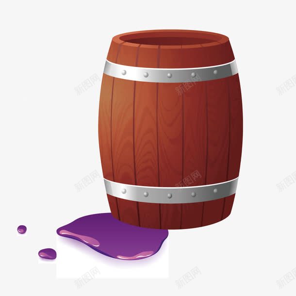 木质水桶酒桶png免抠素材_新图网 https://ixintu.com 木质 水桶 酒桶