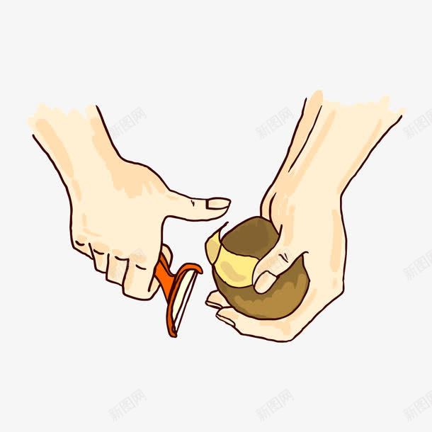土豆瓜刮皮psd免抠素材_新图网 https://ixintu.com 去皮 土豆 手绘 素材