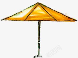 手绘水彩橙色遮阳伞png免抠素材_新图网 https://ixintu.com 橙色 水彩 遮阳伞