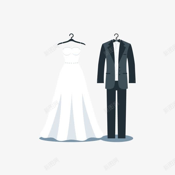 白色婚纱和深色礼服png免抠素材_新图网 https://ixintu.com 婚纱 深色 白色 矢量婚纱 矢量礼服 礼服