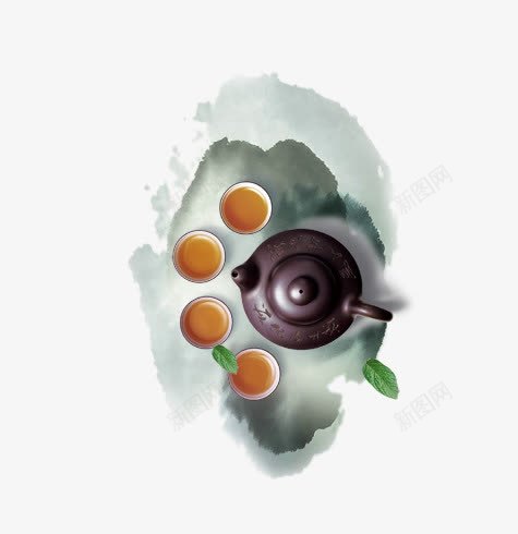 水墨茶文化茶具png免抠素材_新图网 https://ixintu.com 水墨 茶具 茶文化