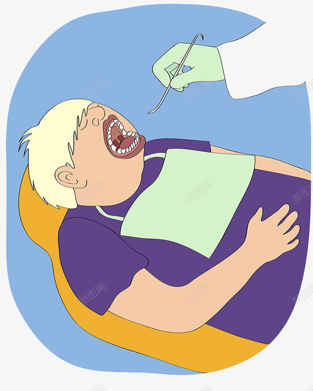 小孩子蛀牙png免抠素材_新图网 https://ixintu.com 卡通 口腔检查 患者 插画 治疗 牙医 蛀牙 设备工具 躺下 麻醉