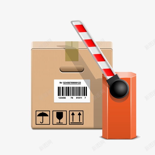 货品和通行杆矢量图eps免抠素材_新图网 https://ixintu.com 物流 货品 货物 货箱 通行杆 矢量图