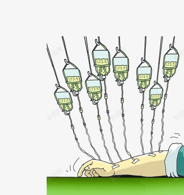 手臂输液png免抠素材_新图网 https://ixintu.com 卡通 吊瓶 输液