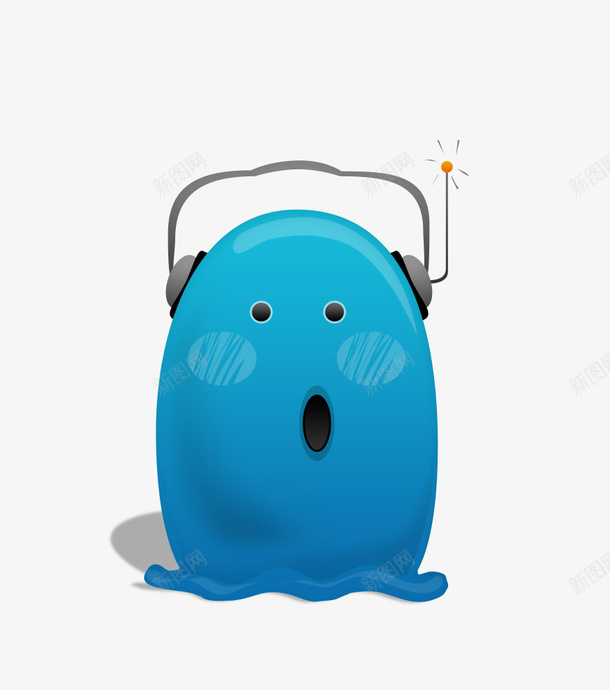 卡通小怪物图标psd_新图网 https://ixintu.com 卡通 可爱 图标 怪物 蓝色