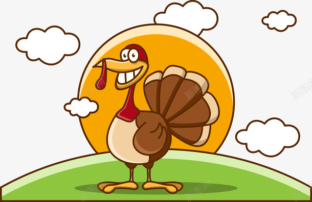 火鸡卡通图形插画矢量图ai免抠素材_新图网 https://ixintu.com 卡通 图形 插画 火鸡 矢量图