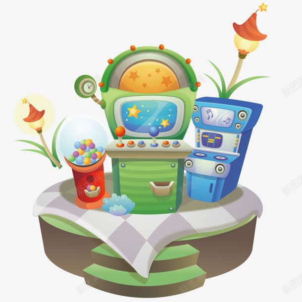 精美游戏机png免抠素材_新图网 https://ixintu.com 卡通 游戏机 精美