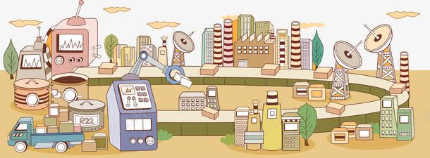 生产车间插画背景png免抠素材_新图网 https://ixintu.com 插画 插画背景 生产 生产车间 车间 车间背景