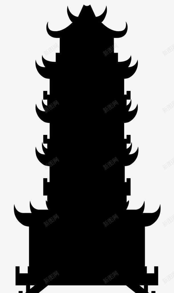 中国古建筑塔楼png免抠素材_新图网 https://ixintu.com 中国古建筑 黑色