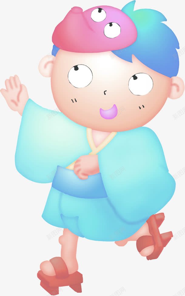 小孩儿卡通插画png免抠素材_新图网 https://ixintu.com 卡哇伊喷画 小孩儿卡通插画 手绘 手绘图片 木屐