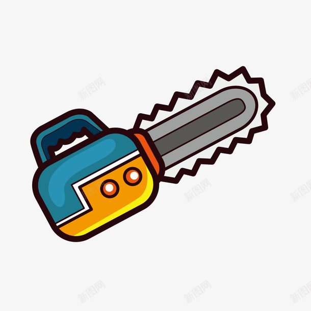 手绘卡通电锯png免抠素材_新图网 https://ixintu.com 卡通 手绘 玩具 电锯