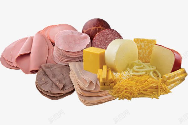 奶酪火腿配菜png免抠素材_新图网 https://ixintu.com 奶酪 火腿 美食 食物