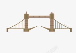 扁平伦敦塔桥素材
