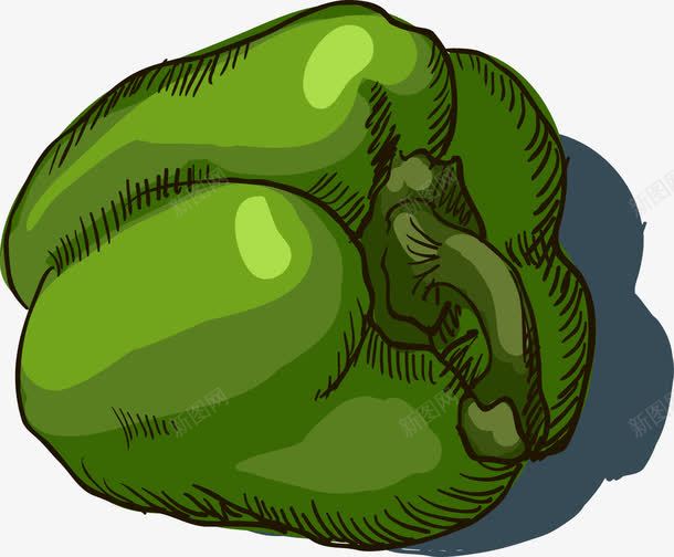 手绘青椒png免抠素材_新图网 https://ixintu.com 手绘 蔬菜 青椒