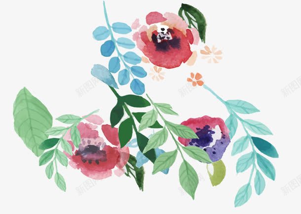 卡通手绘彩色水彩鲜花psd免抠素材_新图网 https://ixintu.com 卡通 卡通手绘彩色水彩鲜花 彩色 手绘 水彩 鲜花