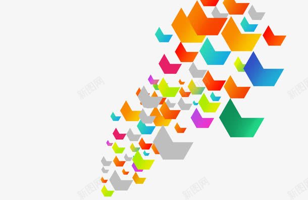 漂浮箭头不规则科技背景图png免抠素材_新图网 https://ixintu.com 不规则 炫彩 科技 箭头