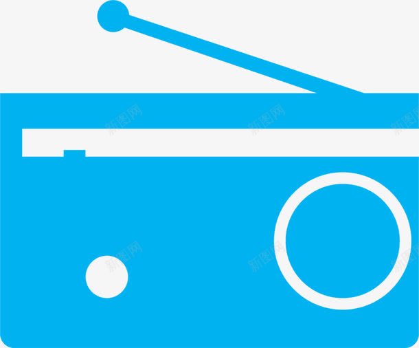 蓝色收音机png免抠素材_新图网 https://ixintu.com FM FM收音 FM收音机 广播 收音机 电台 蓝色