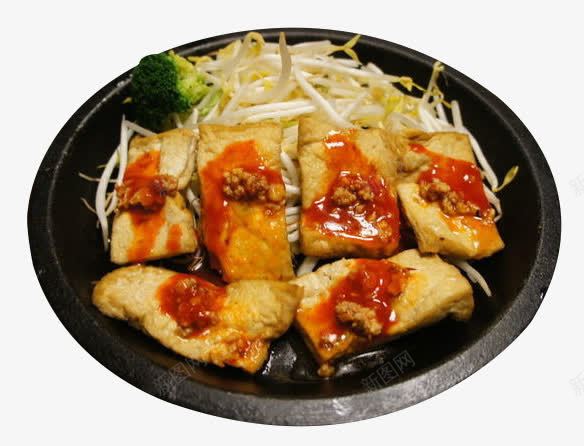 酱汁豆腐png免抠素材_新图网 https://ixintu.com 产品实物 美食 菜肴 蔬菜 豆腐 豆芽 酱汁