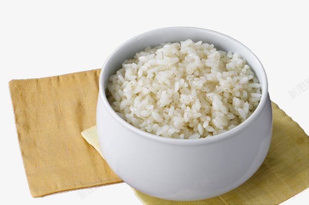 一碗白色蒸大米饭png免抠素材_新图网 https://ixintu.com 主食 大米饭 白米饭 白色大碗 白饭 米饭 蒸米饭 食物 餐巾布 黄色麻布