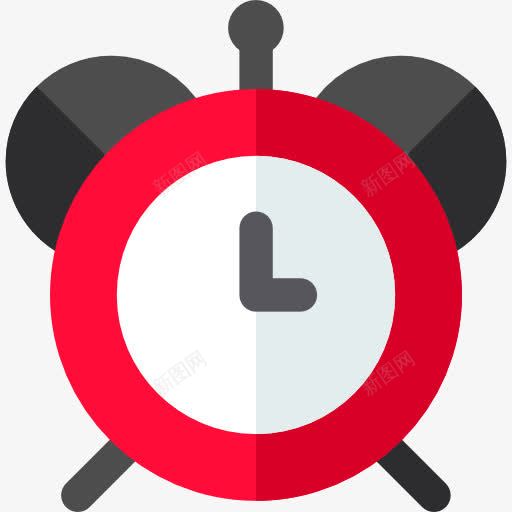红色时钟png免抠素材_新图网 https://ixintu.com 时钟 时间 红色 闹铃