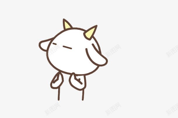 鼓掌的小羊png免抠素材_新图网 https://ixintu.com 可爱 小羊 白色 鼓掌