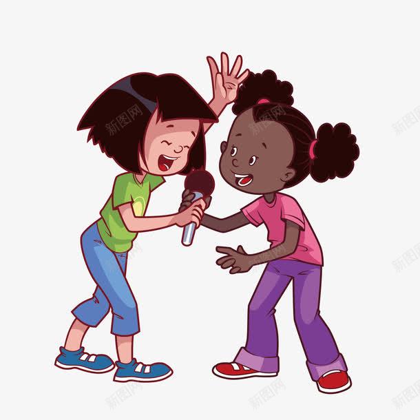 两个唱歌的女孩png免抠素材_新图网 https://ixintu.com png图形 png装饰 卡通 唱歌 女孩 装饰 麦克风