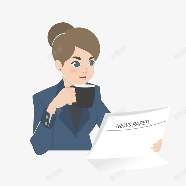 阅读报纸矢量图ai免抠素材_新图网 https://ixintu.com 濂虫 绮捐嫳 鍟嗗姟 鍠濆挅鍟 矢量图
