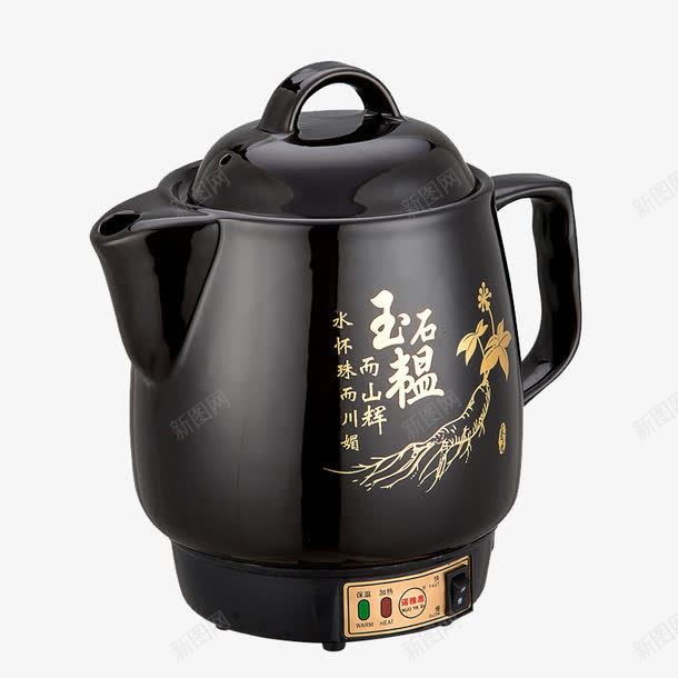 黑沙陶瓷中药罐png免抠素材_新图网 https://ixintu.com 中药罐 传统 养生 单手柄 煎药壶砂锅 煮草药 耐热 陶土作品 陶土材质 黑沙陶瓷