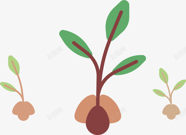 植树节发芽的树苗png免抠素材_新图网 https://ixintu.com 发芽的树苗 植树节 环保 种树 绿色叶子 绿色树苗