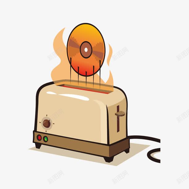 卡通光碟和机器png免抠素材_新图网 https://ixintu.com 光碟 电线 音乐